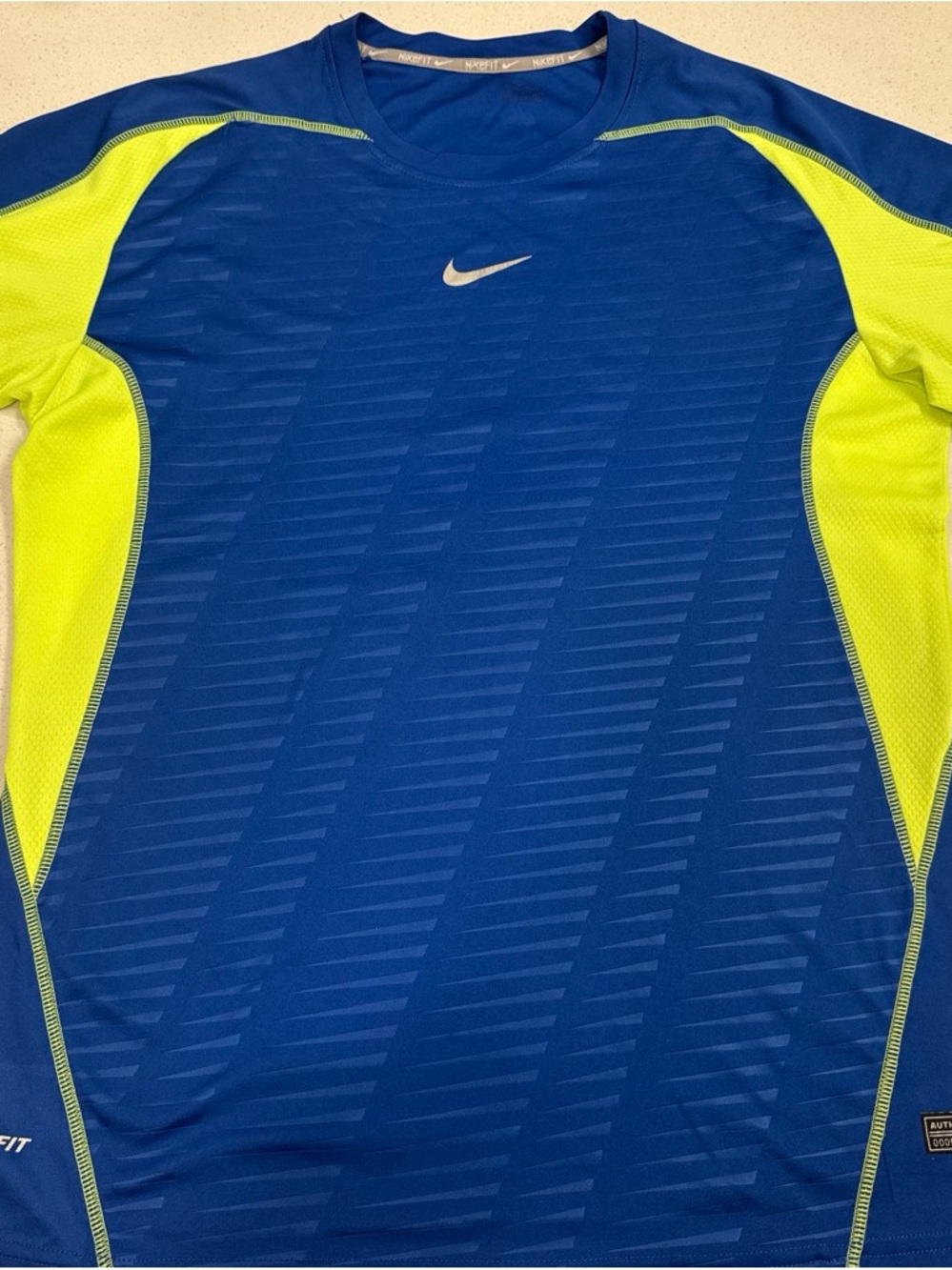Nike Blue & Volt Short Sleeve Athletic Shirt